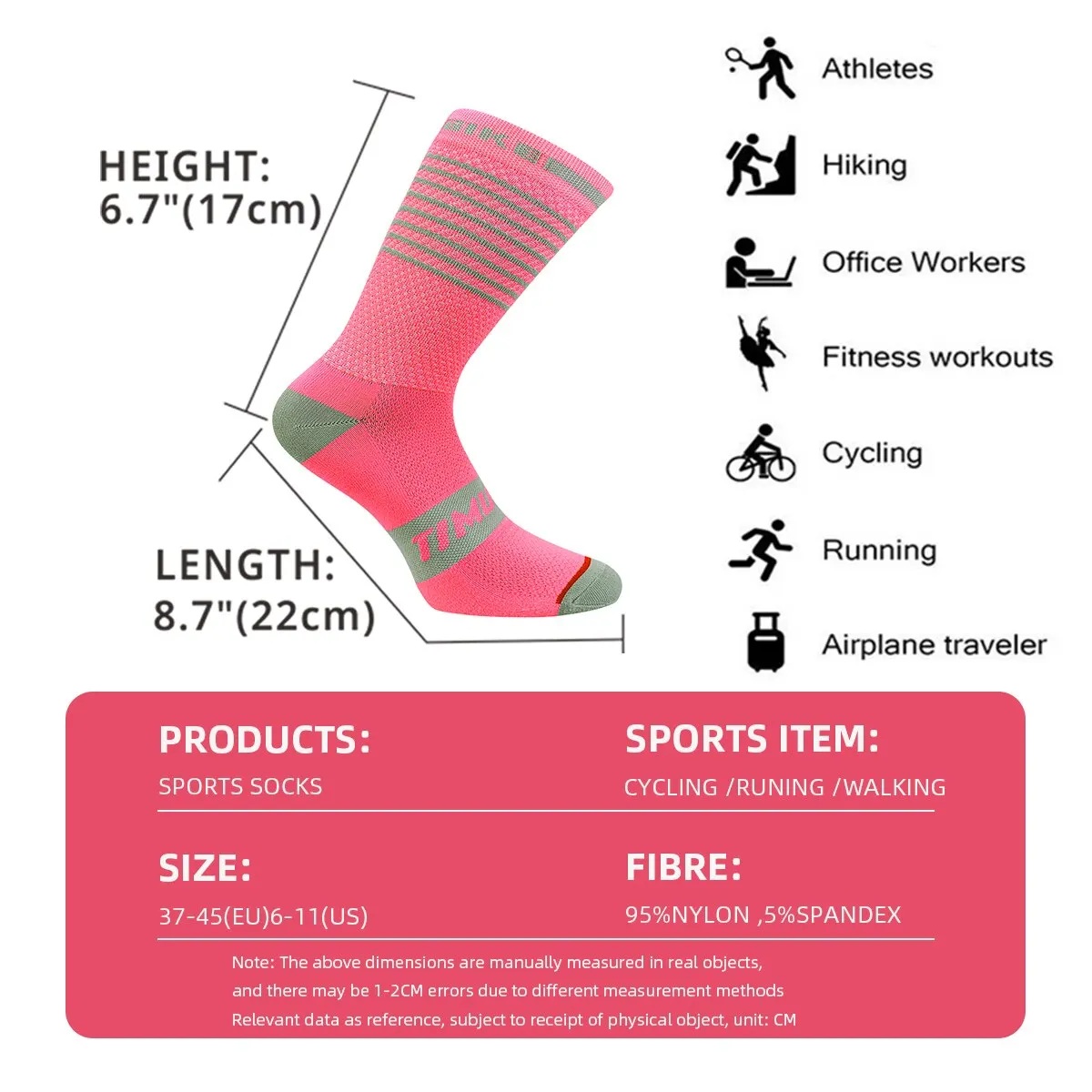 Anti Slip Running Socks Lightweight Cushioned Cycling Sock Women Men Targeted Compression Sports Socks For Football Basketball