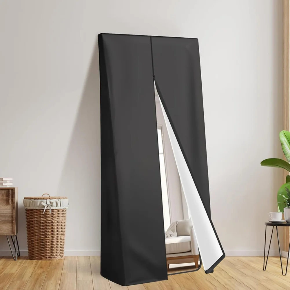 

Пылезащитный чехол для зеркала в полный рост, черный водонепроницаемый пылезащитный чехол для напольного зеркала, защитные чехлы для напольного зеркала