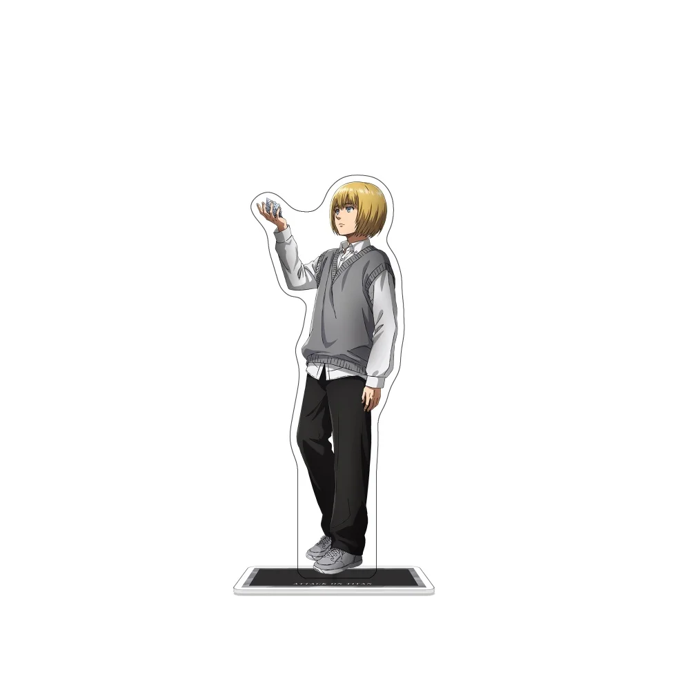 Attack On Titan Anime Acrylic Stand Keychain Eren Levi Mikasa Armin Double Set Cute Character Merch Custom Pattern