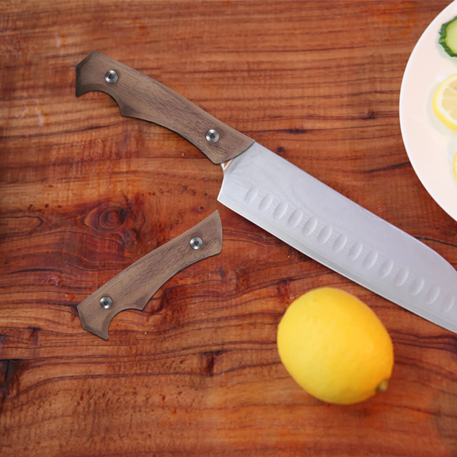 

1pc Beech Wood Knife Handle Replacement Non-Slip Kitchen Tool Grip Repair Diy Cutlery Accessory For Chef Japanese Knife