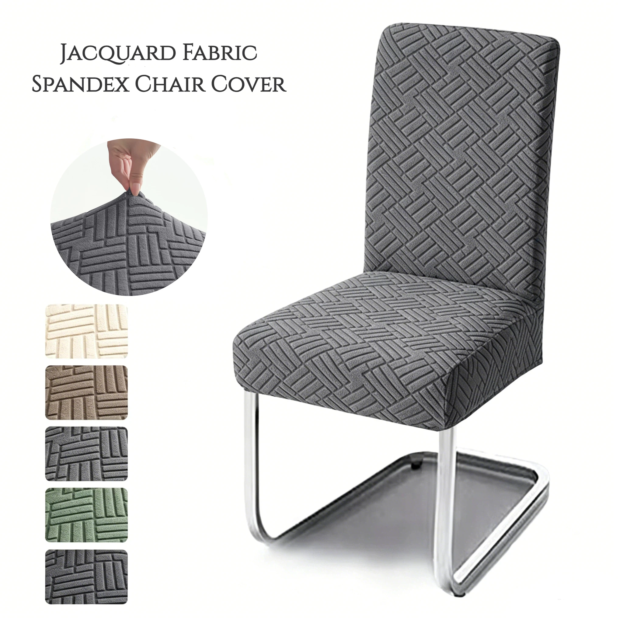 1/4/6 Stück Jacquard-Stoff-Stuhlbezug, hochwertige, universelle Größe, staubabweisender Spandex-Stuhlbezug für Küche, Esszimmer, Hotel