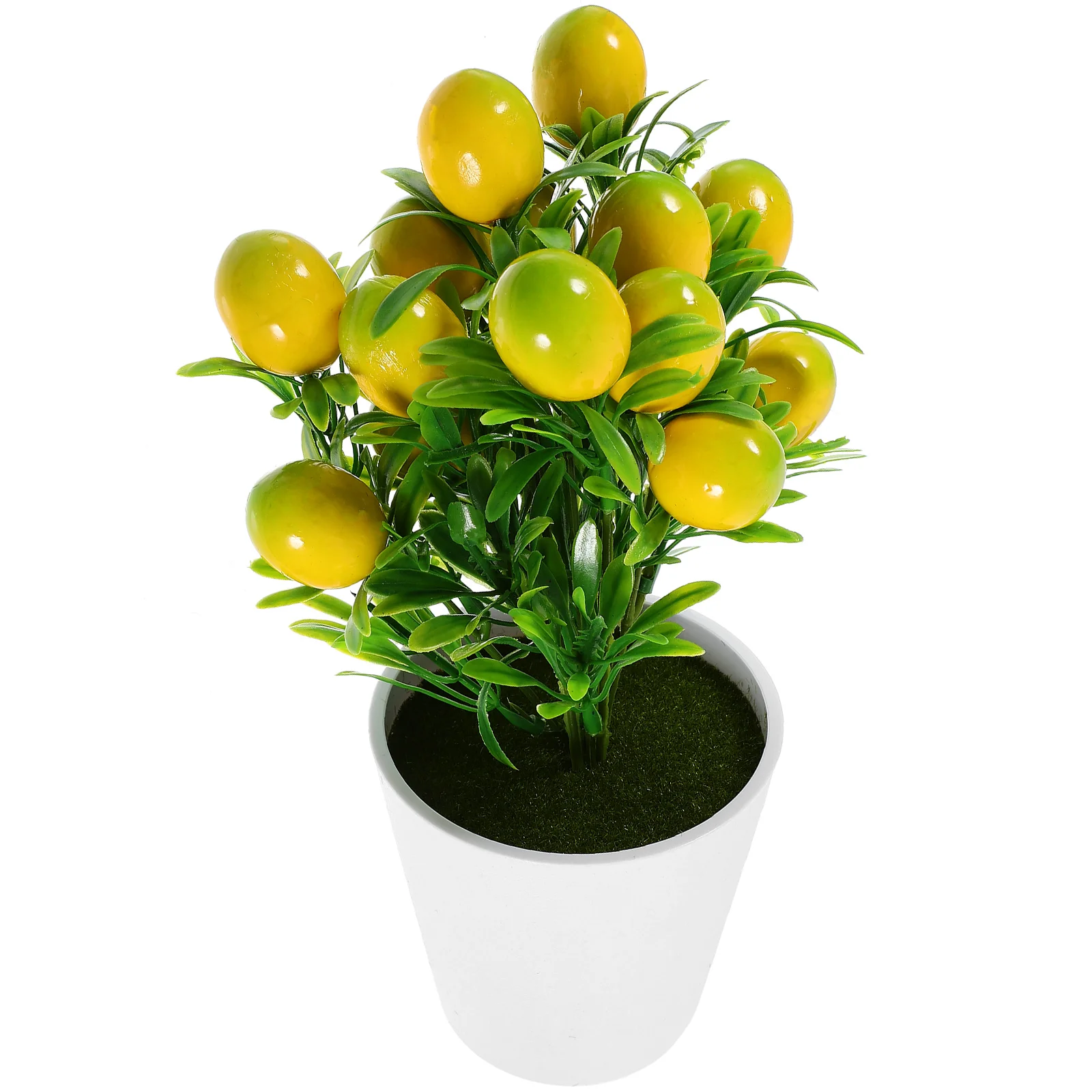 

1Set Artificial Potted Fruit Picks Realistic Lemon Branches Bonsai Desktop Tabletop Home Decoration Faux Fruit Plant