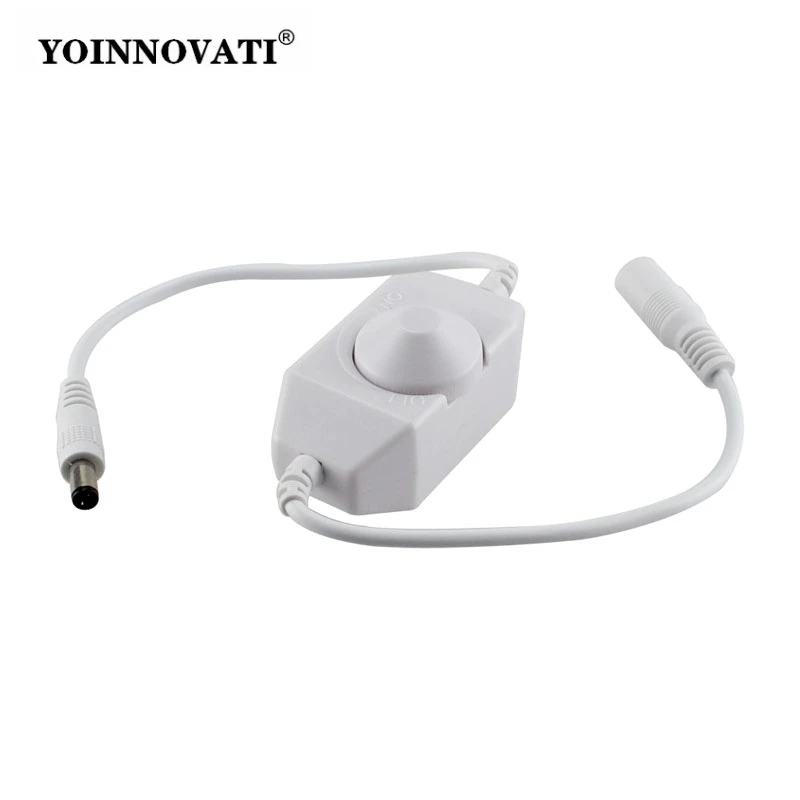 Rotary LED Dimmer Knob Switch 6A 12-24V DC Single Color Dimming Controller for Cabinet Lamp, Bedside Table Light Strip