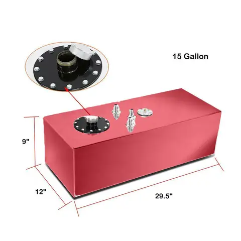 15 gallon bränsletank aluminium racerbränslecellsbensintank med nivåmätare för gaturacing för banbilar för lastbilar för stadsjeepar 8 best sales bensintank för minicykel - №2