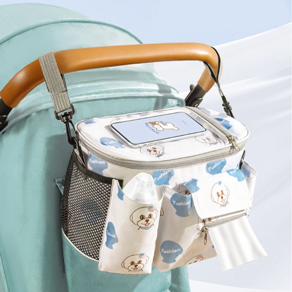 Wickeltasche mit Großer Kapazität, Isolierter Milchflaschentasche, Taschentuchfach, Wasserdichtes Oxford-Gewebe für Baby-Reisen und Kinderzimmer