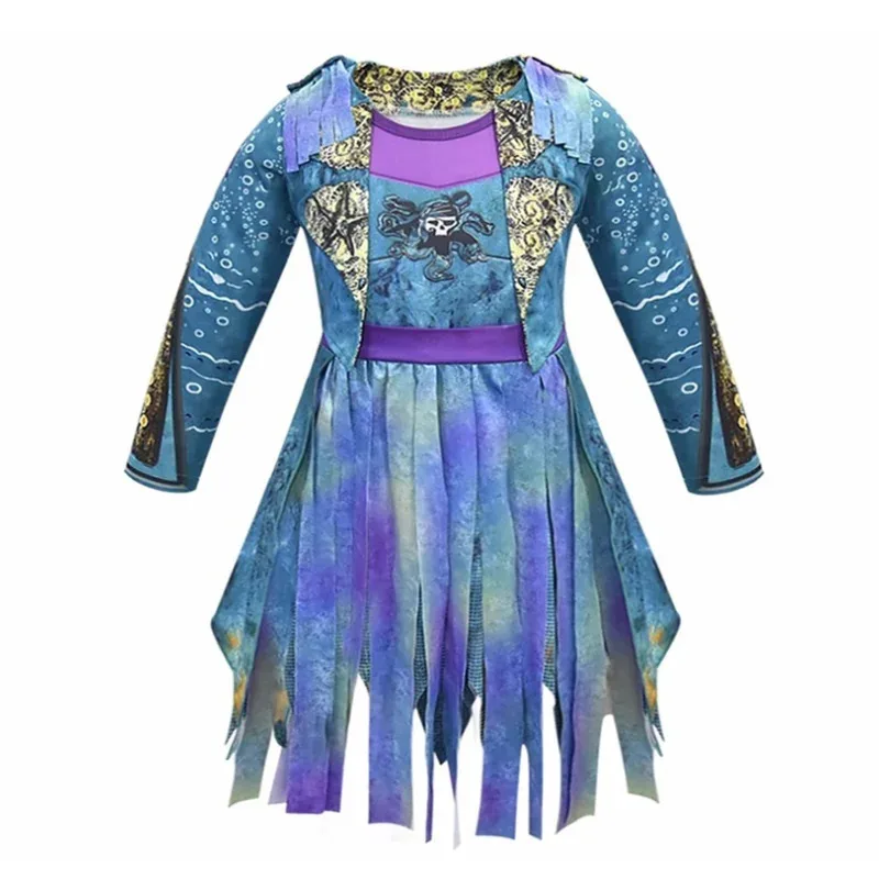 

ss13Descendants 3 Mal Evie Audrey Bertha Cosplay Girls Halloween Costume For Kids Children Party Fancy Dress