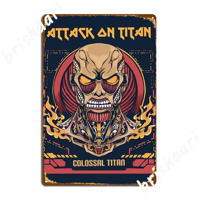 Colossal Titan Mecha Mode Metal Sign Cave Pub Wall Plaque Club Home Vintage Tin Sign Poster