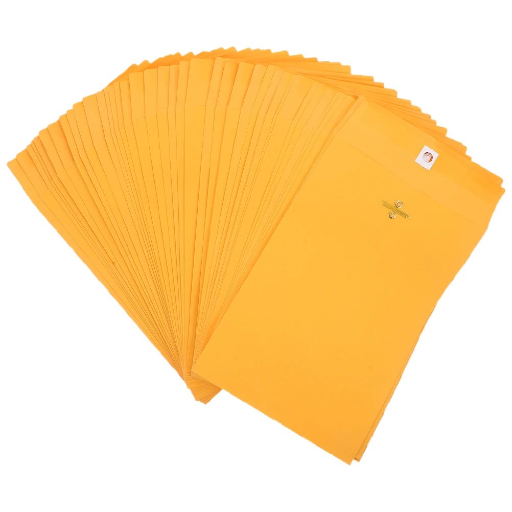 

100pcs Clasp Yellow Kraft Paper File Envelopes Legal Size Mailing Envelope With Closure Catalog Envelopes For Documents