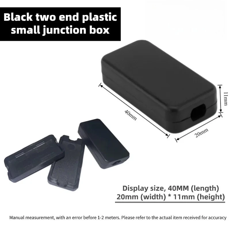 10pcs Black ABS Junction Box 40x20x11mm  Professional Waterproof Module Enclosure with Dual Cable Entry for DIY Electronics image 4