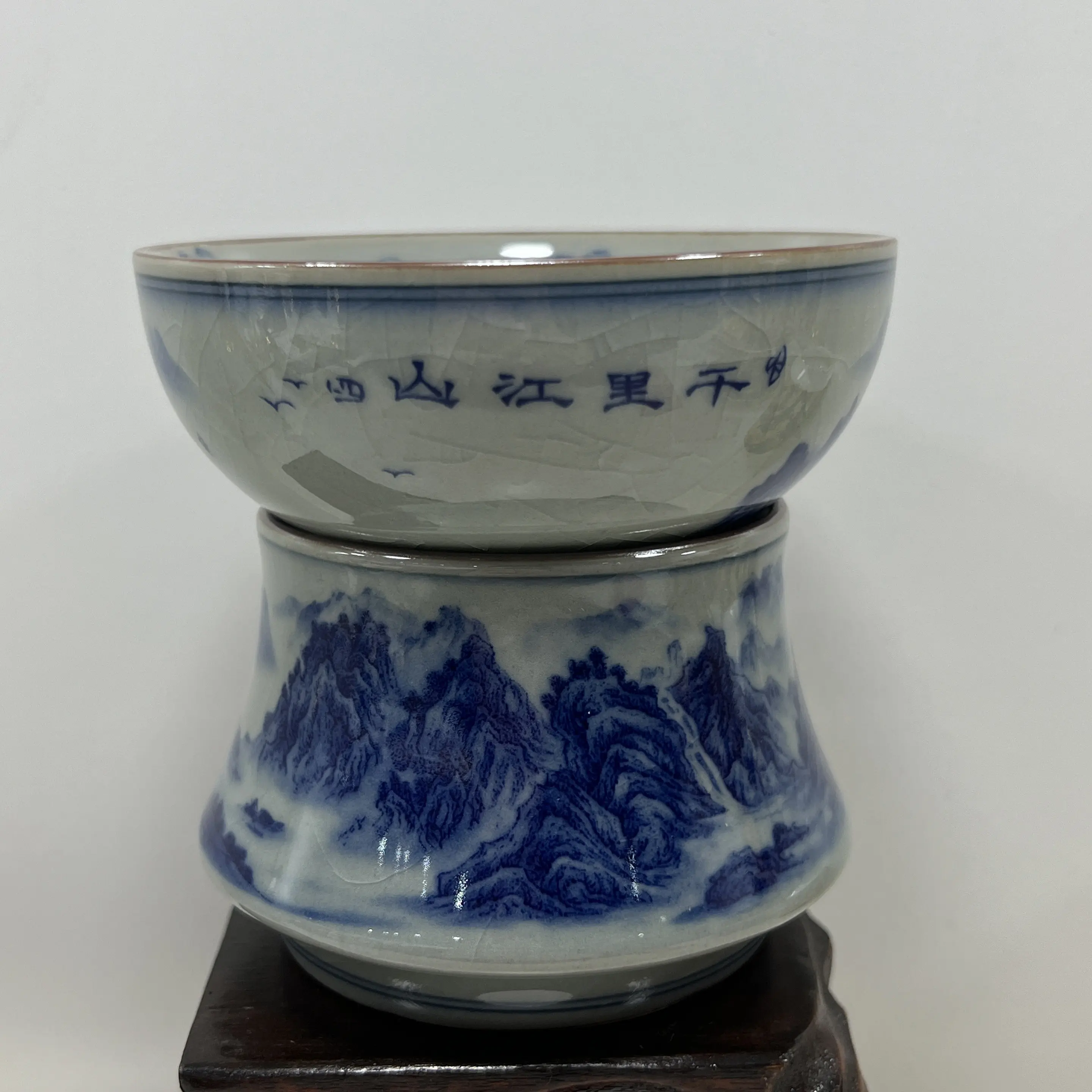 Jingdezhen Porcelain Opening Film Pension Clay Thousand-Li Landscape Tea Strainer Fine Hole All-Ceramic Partition Strained