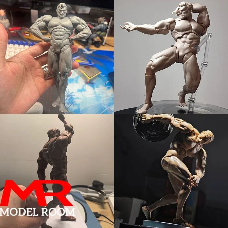 MORFIG 1/12 Männlicher Bodybuilding-Gelenkkörper mit starken Muskeln, Actionfigur, 17,3 cm, superflexibles Männerkörpermodell für Malübungen