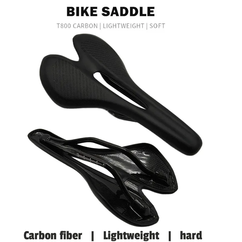 

Super Light T800 Carbon Fiber Bike Saddle MTB Road Cycling Seat Comfortable Leather EVA Cushion Racing Bicycle Sitter