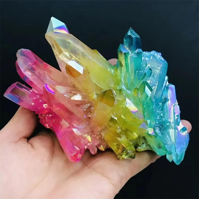 

1 natural high-quality colored crystal cluster, a leisure crystal suitable for home and office desk accessories, perfect as a Ch