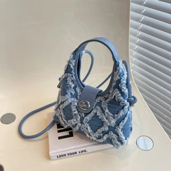 Sac à bandoulière en toile pour femme, sac messager, fourre-tout en denim, sacs cartable, sacs à main de luxe, designer, haute qualité, Y2K, 2022