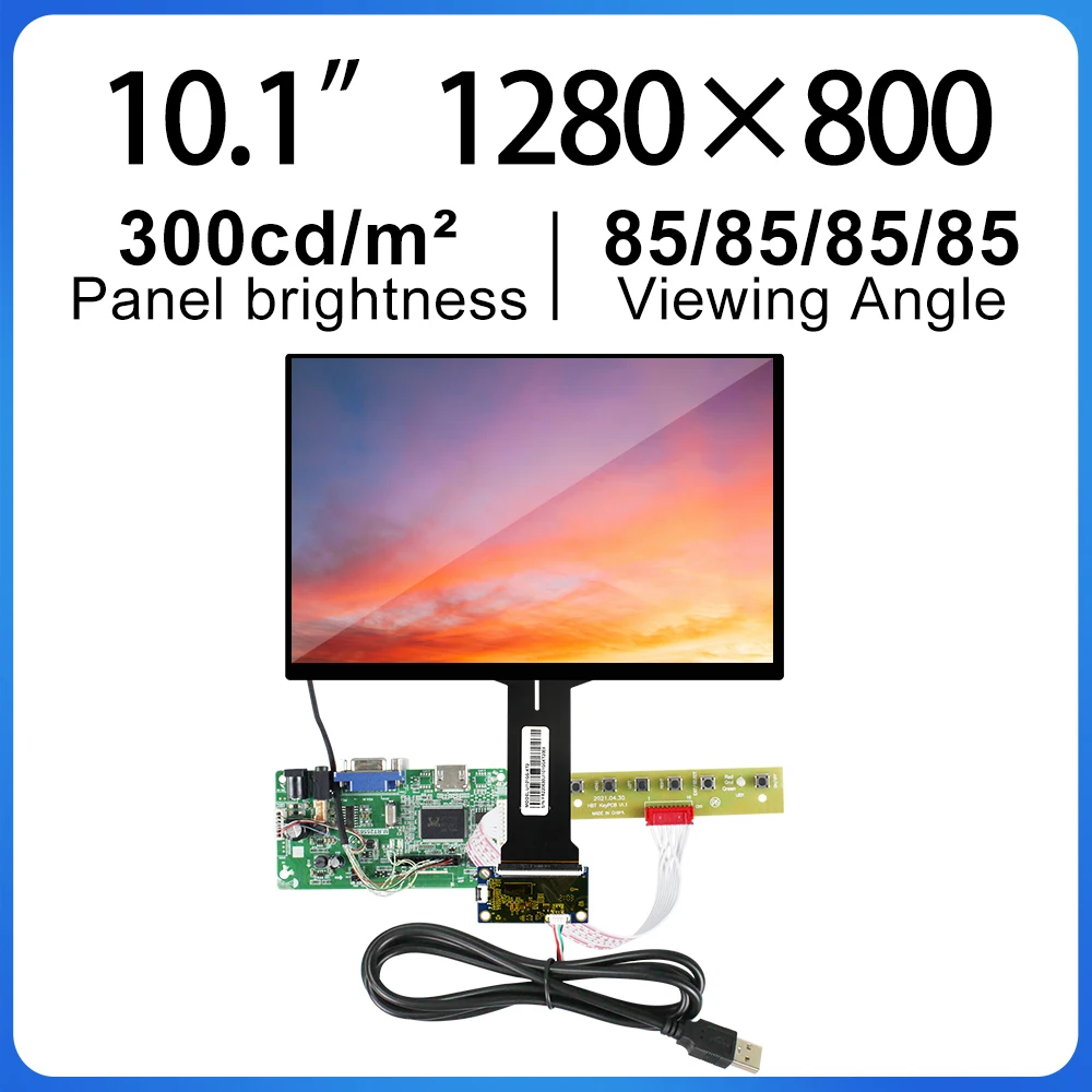 BOE 10.1 Inch LCD Display Screen GV101WXM-N81 HD Digital IPS LCM LED Resolution 1280×800 Hard Coating PC Display