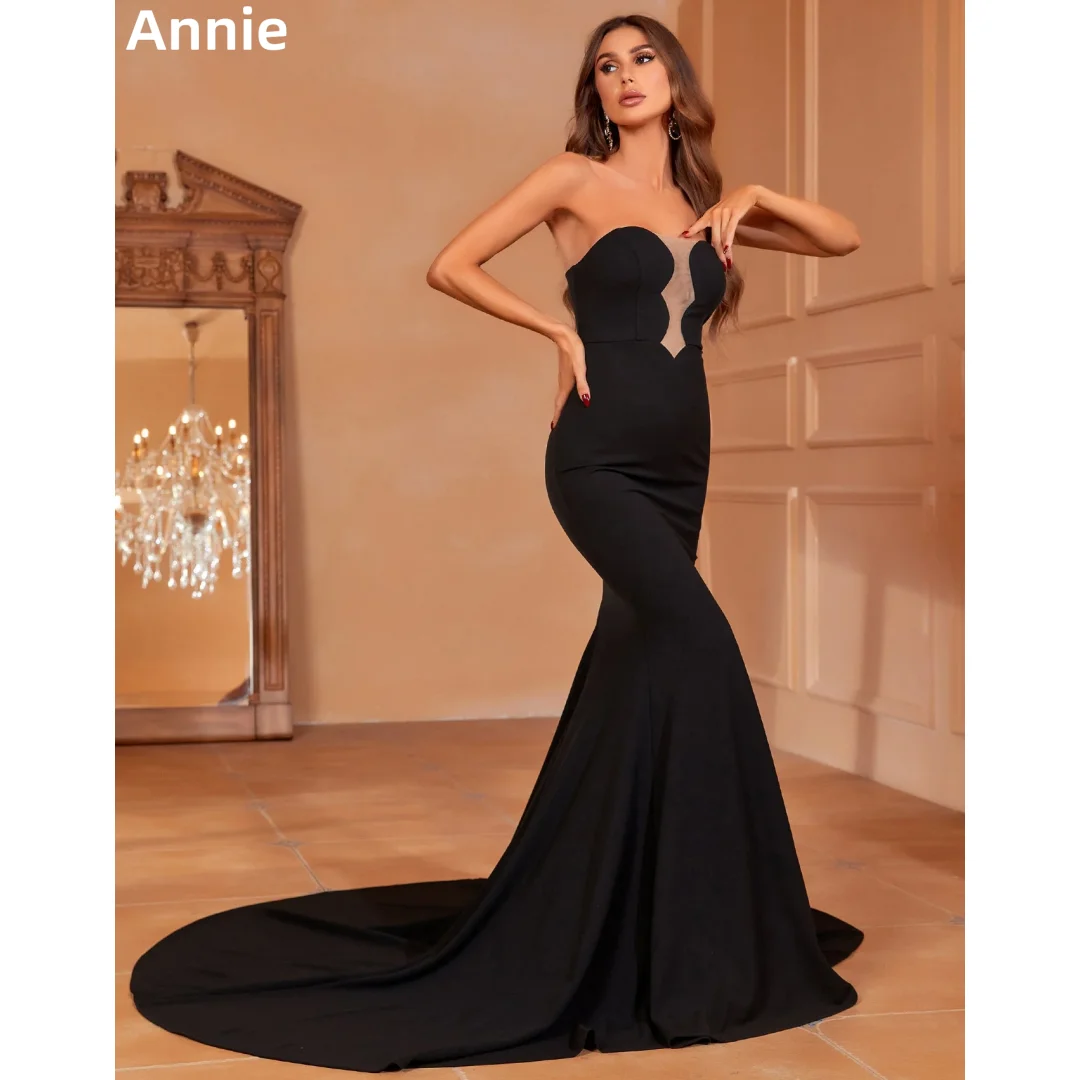 

Annie Gorgeous Black Prom Dresses Elegant Lady Evening Dresses Sexy Off Shoulder Mermaid Mopping Vestidos De FiestaCustomized