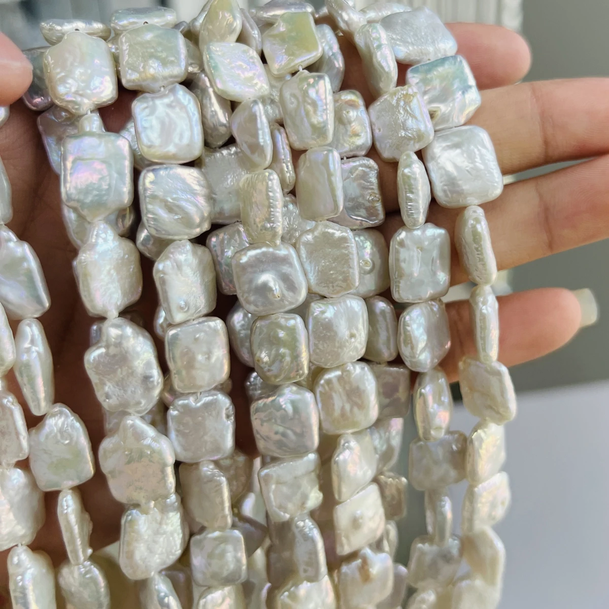 

Natural Freshwater Pearl Baroque 13x18mm Square Beads Charms for DIY Women Men Necklace Bracelets Jewelry Making Accessories