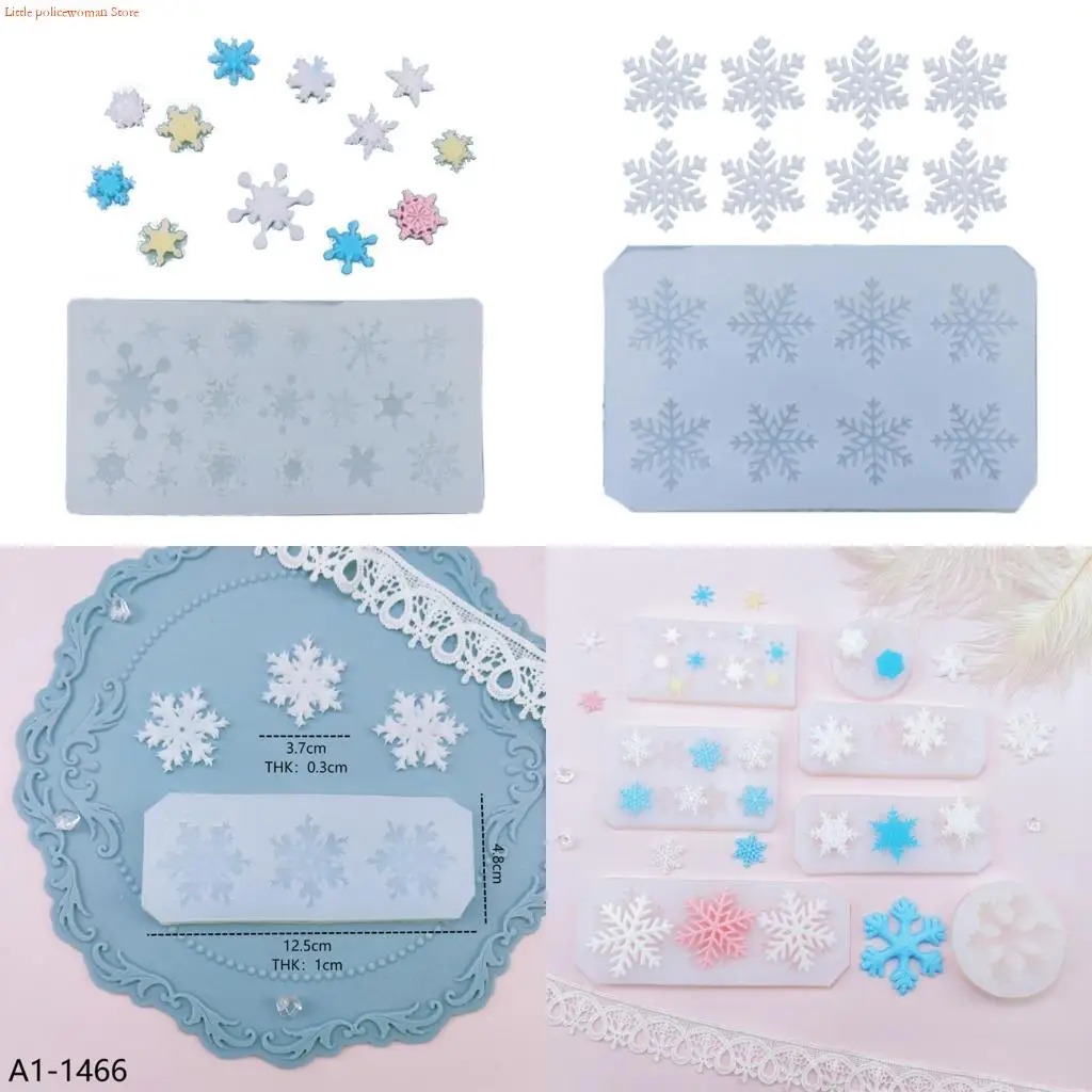 

F92D Reusable Snowflake Baking Mold Flexible Silicone Mould For Christmas Dessert Decoration Kitchen Accessories