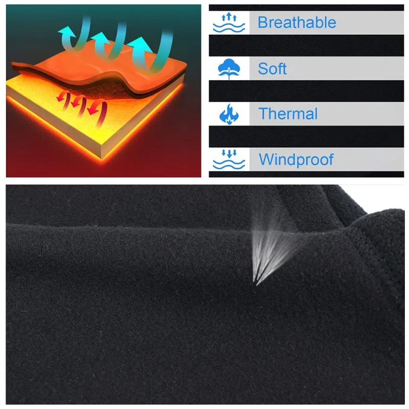 Winter Warm Polar Fleece Neck Gaiter Skiing Running Sport Scarf Face Mask Windproof Warm Head Cover Men Women Cycling Headwear, image 4