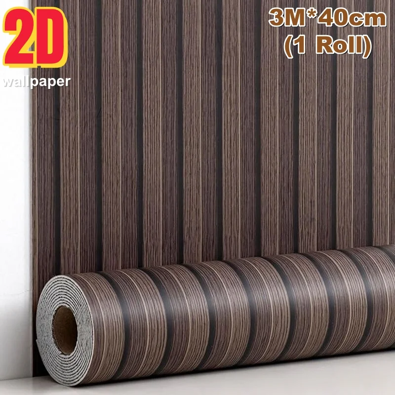 Wood Grain Peel and Stick Wall Panel Stickers 2D Foam Grid Self Adhesive Wallpaper for Bedroom Hallway Closet Cabinet Decor