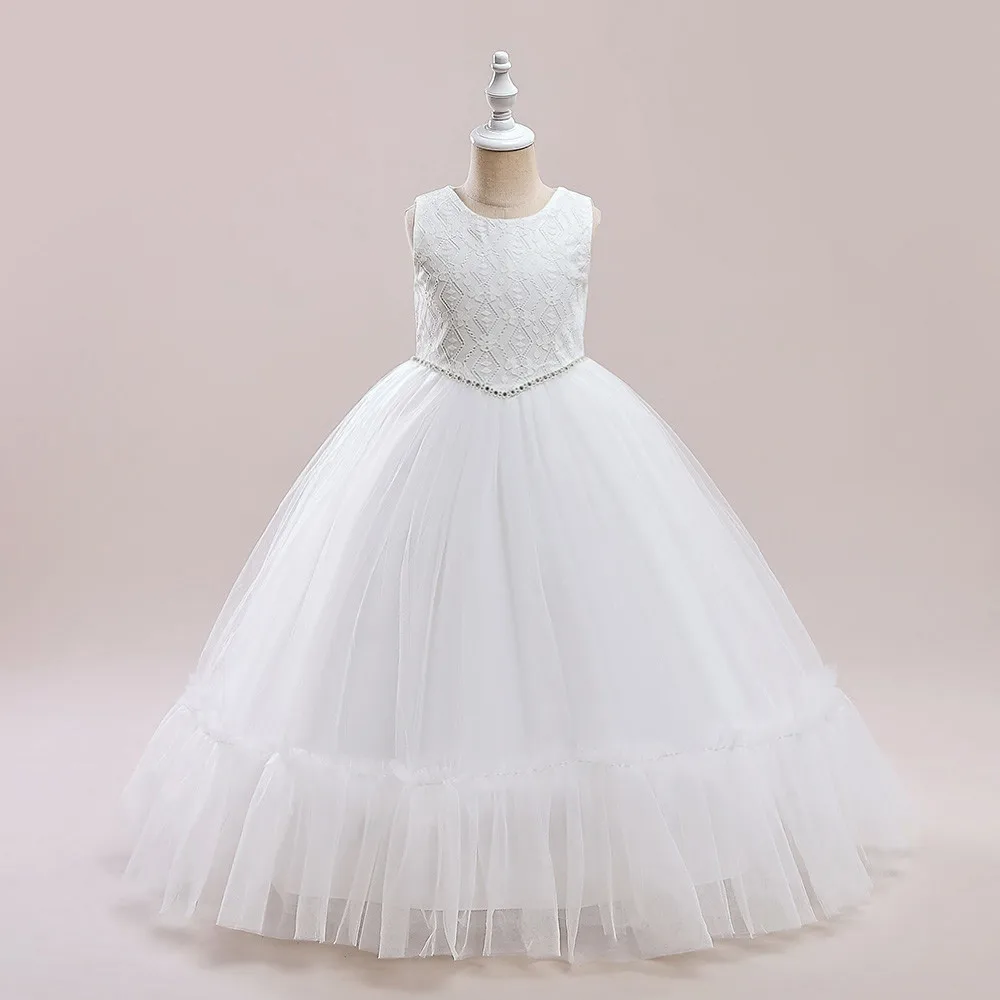 Robe de Princesse Blanche Élégante pour Fille, Tenue de Bal en Maille Bouffante à Paillettes, avec Nministériels d Formel, pour ixd'Anniversaire, Vêtements pour Adolescents