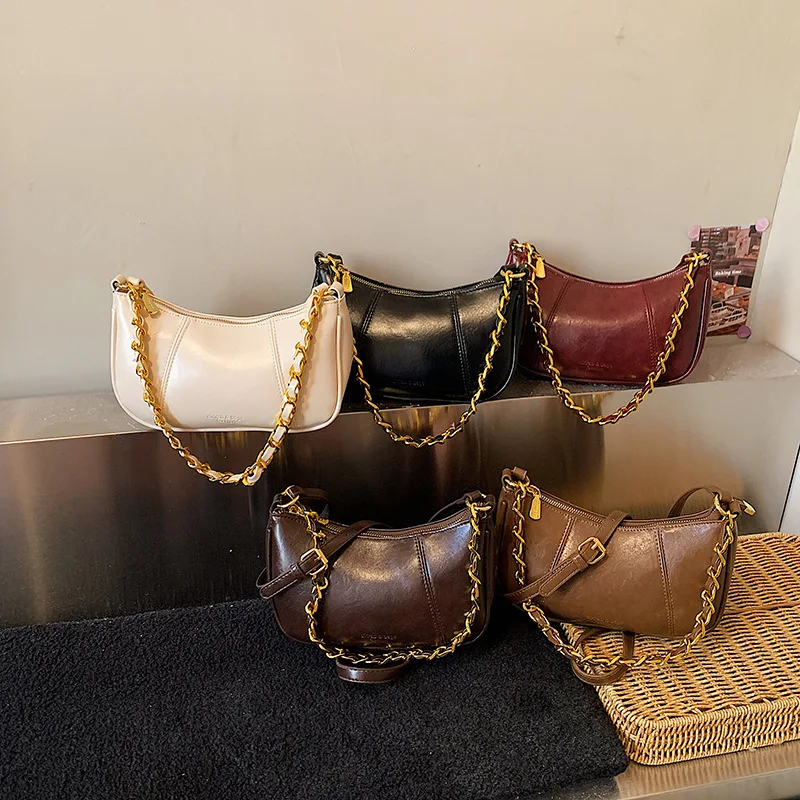 

Новая женская сумка из натуральной кожи 2026 года, повседневная сумка-кроссбоди из воловьей кожи высшего слоя, сумка-седло в форме полумесяца на одно плечо