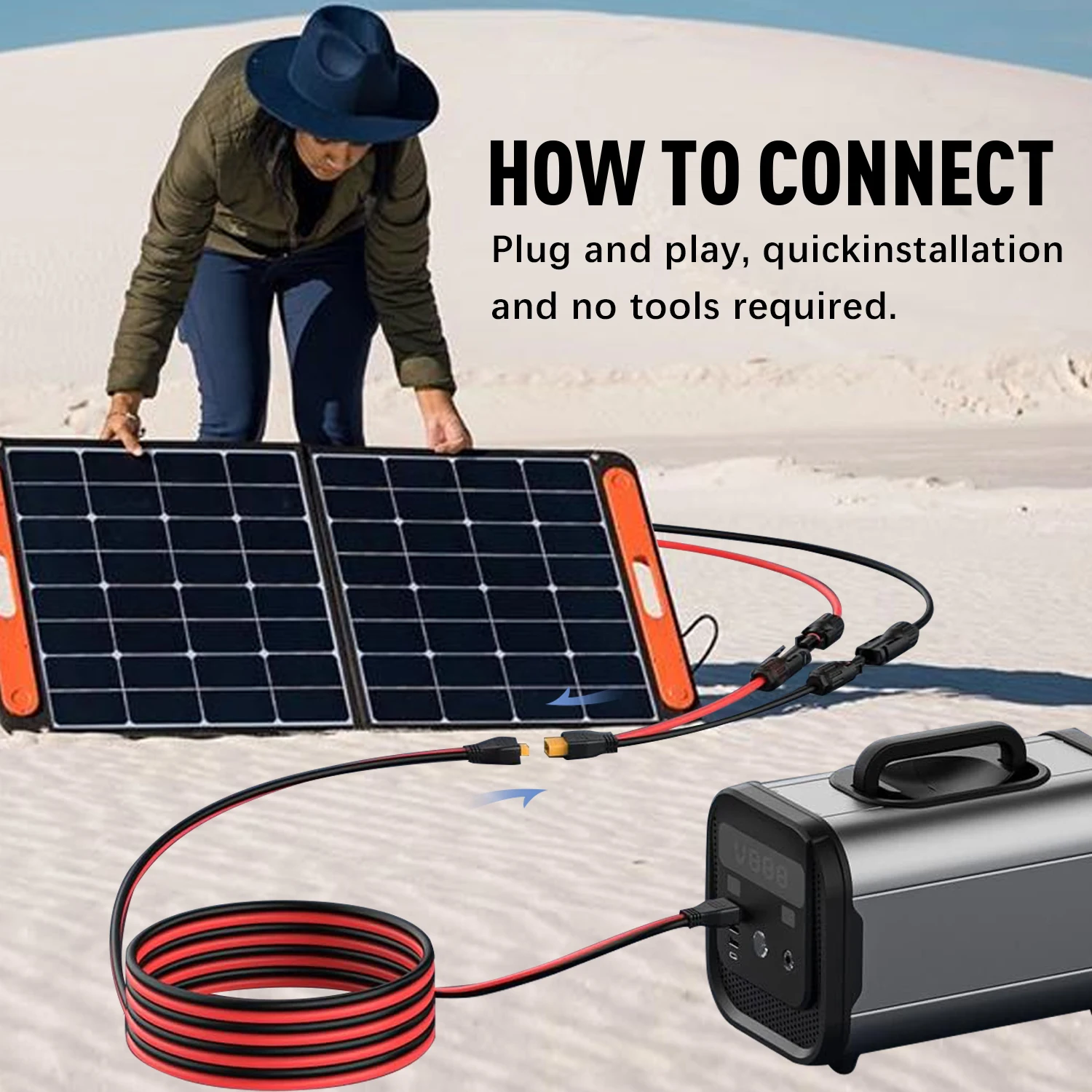10FT XT60 Extension Cable 12AWG XT60 Male Female Connector Adapter Plug for RC Battery Portable Power Station Solar Panel