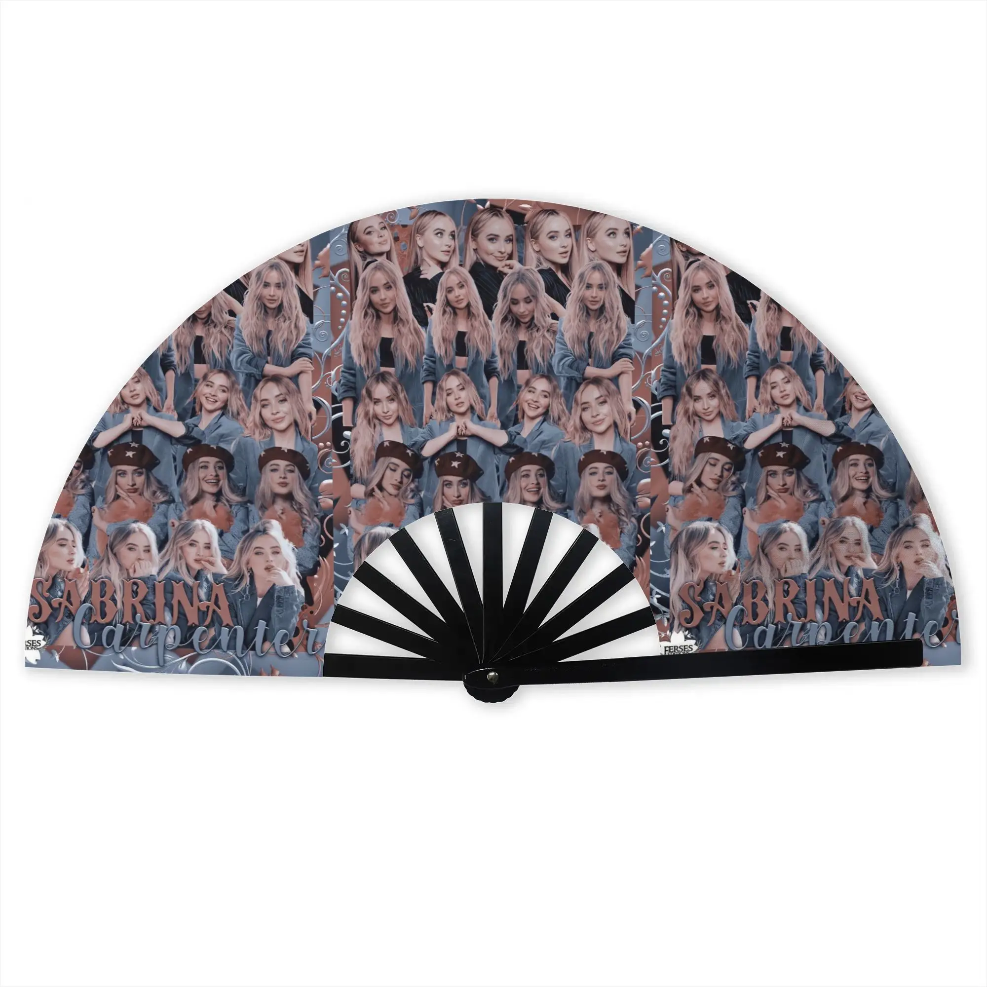 Custom Vintage Style S-Sabrina Carpenter Promotional Gift Hand Fan Party  Durable Folding Fans Creative Bulk Pack Fan