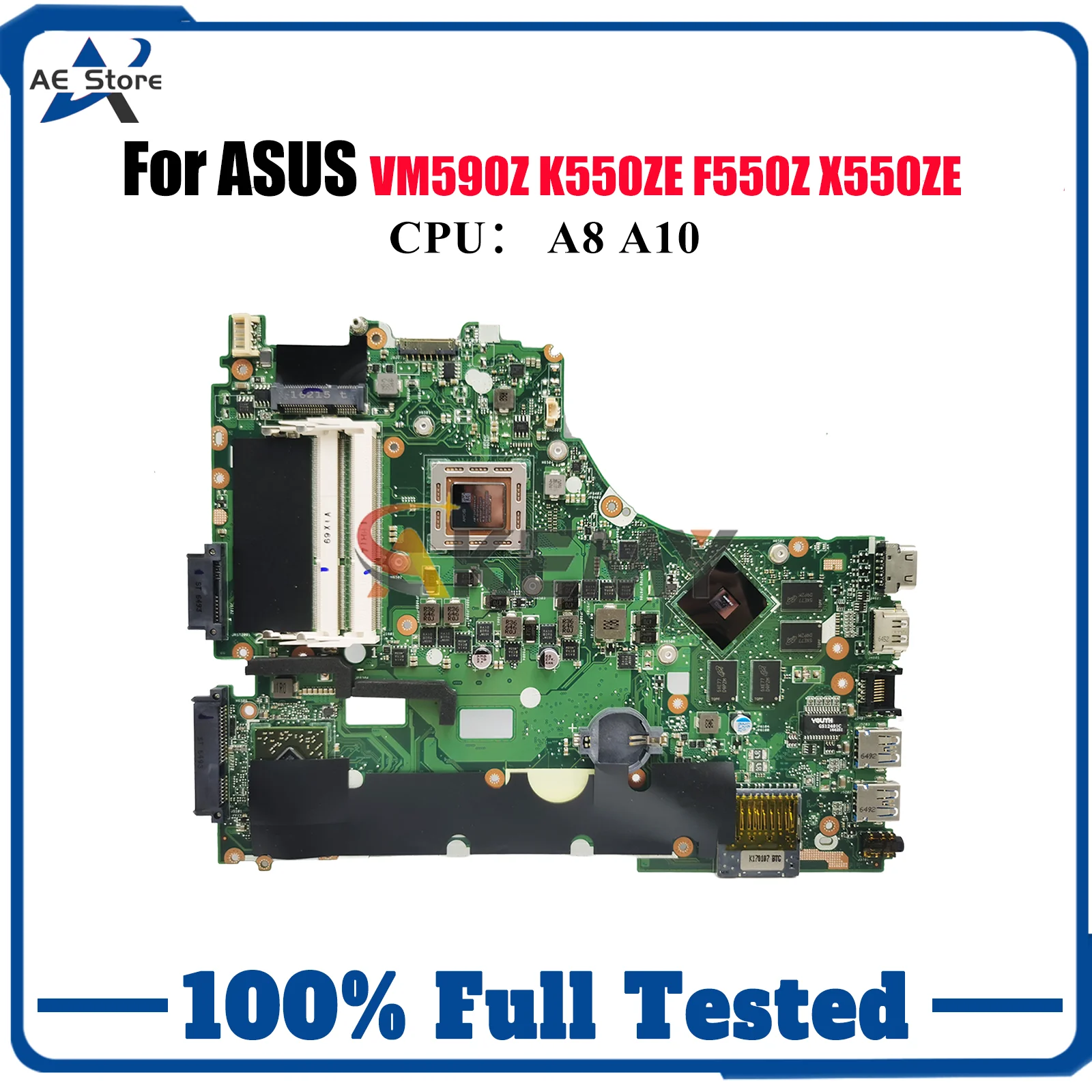 

X550ZE Laptop Motherboard For ASUS VivoBook K555Z F550ZE VM590Z A555Z X550Z X550ZE A550ZE K550ZE Mainboard With A8 A10 CPU stk