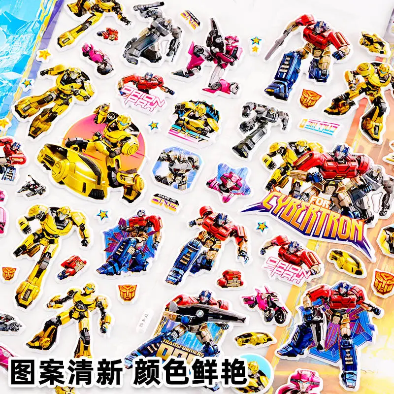 Transformers 3D Bubble Stickers Kids Optimus Prime Bumblebee Toys Cell Phone Case Laptop Mug Luggage Reward Stickers Wholesale