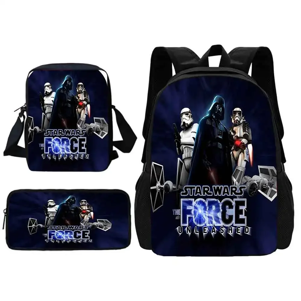 Sci-fi Movies Child School Backpack With Shoulder Bag W-Wars Pencil Bags School Bags for Boys S-Stars Girls Best Gift