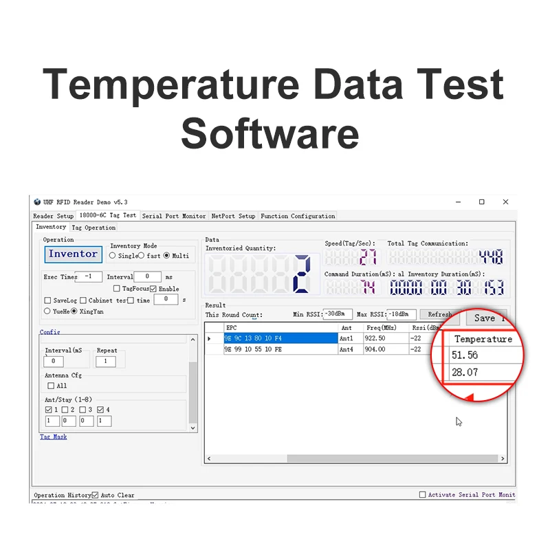 RFID UHF Temperature Reader Long Range Fix Multi-Port Access Control Reader read Passive Temperature PCB Tags UHF RFID Reader