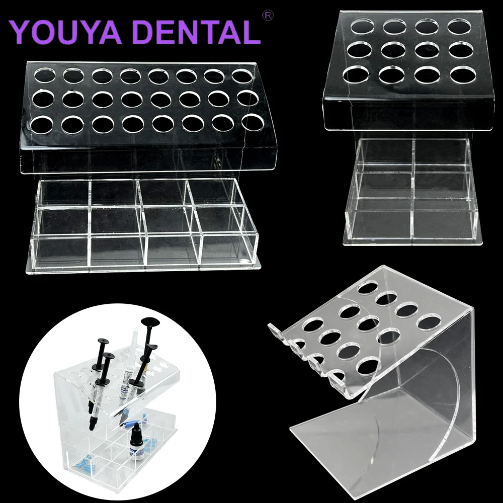 

Transparent Dental Composite Resin Holder Syringe Acrylic Organizer Applicator Dispenser Storage Box Dentistry Clinic Supplies