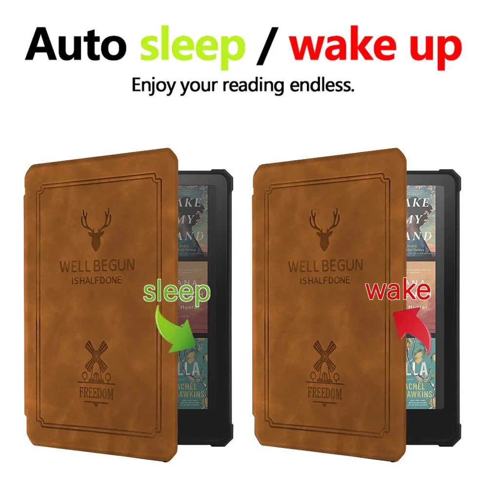 For Kindle Paperwhite 12th Gen 2024 eReader 7Inch Smart PU Leather Shockproof Case For Kindle Colorsoft 7\