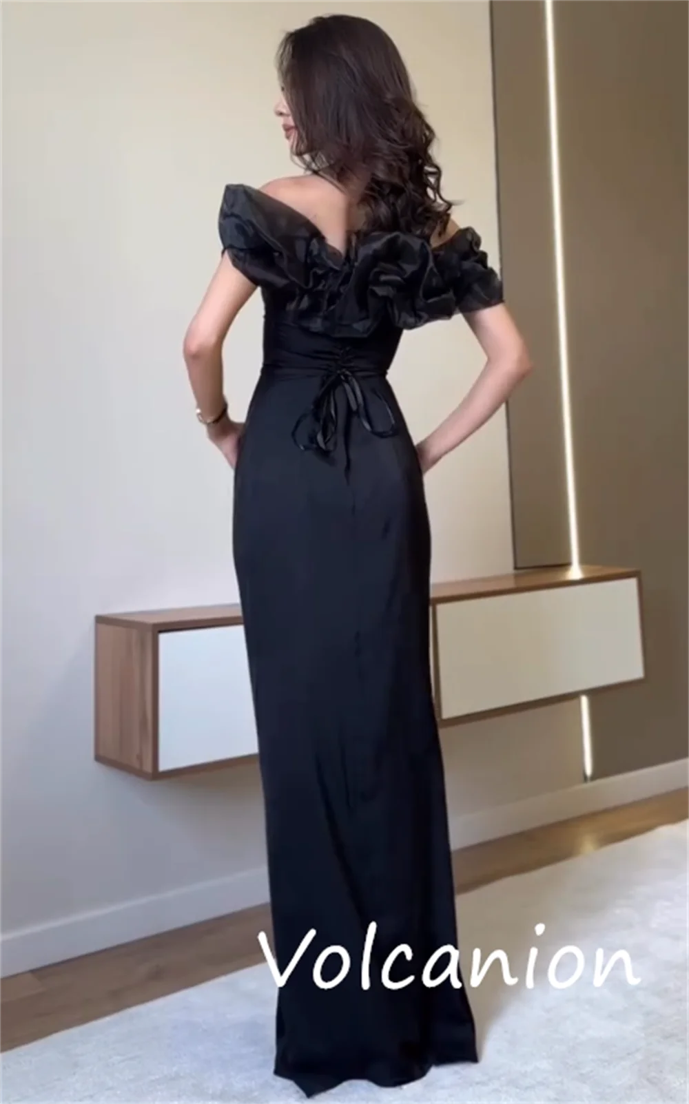 Robes longues personnalisées en Jersey de Style moderne, trompette plissée, épaules dénudées, sur mesure, mode Sexy pour occasions