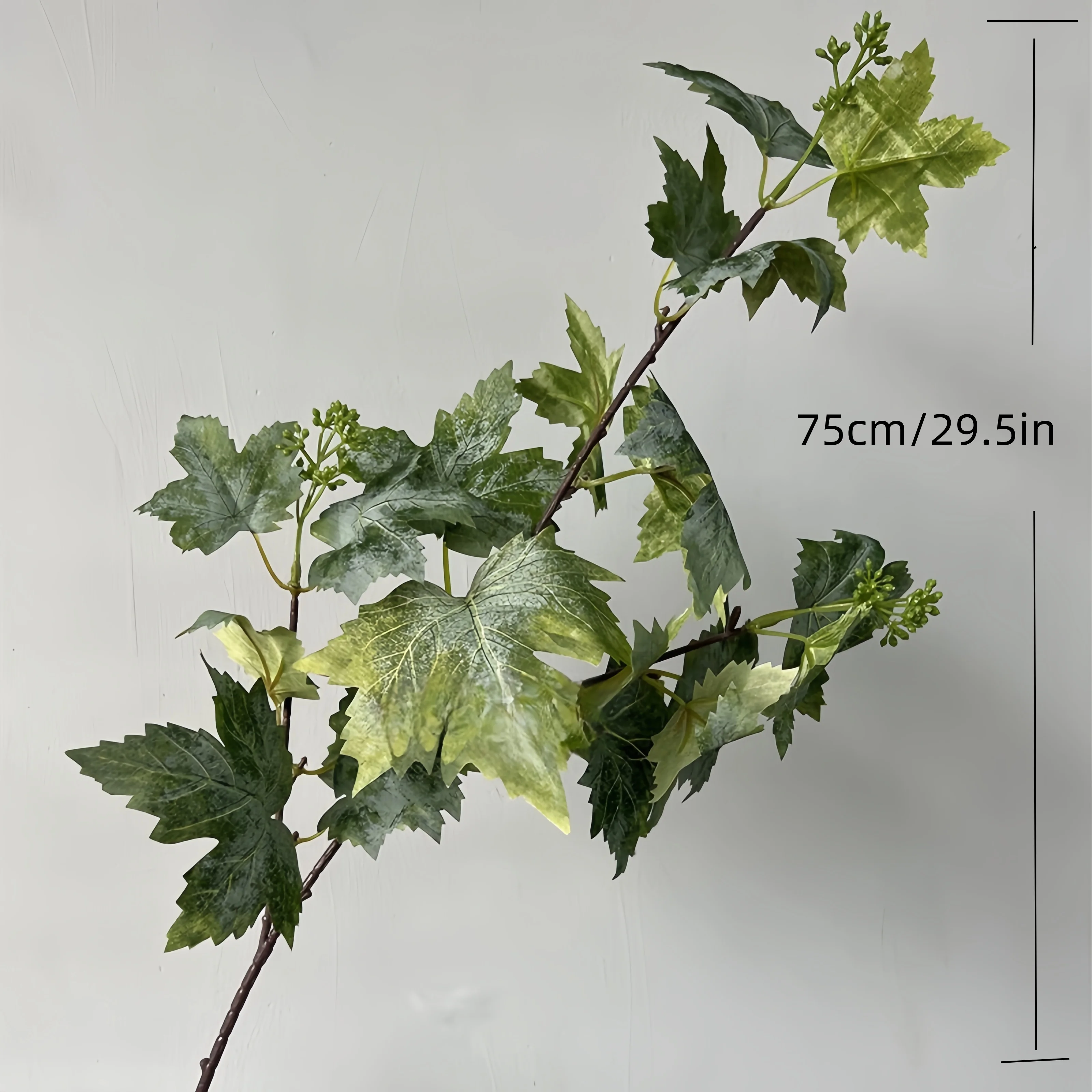 Lebensechter Traubenblattzweig aus Seide für Zuhause, Hochzeit, DIY-Dekoration, künstliche Weinrebenblätter mit Früchten, Party, Zimmer, Herbstdekoration – Detail 2