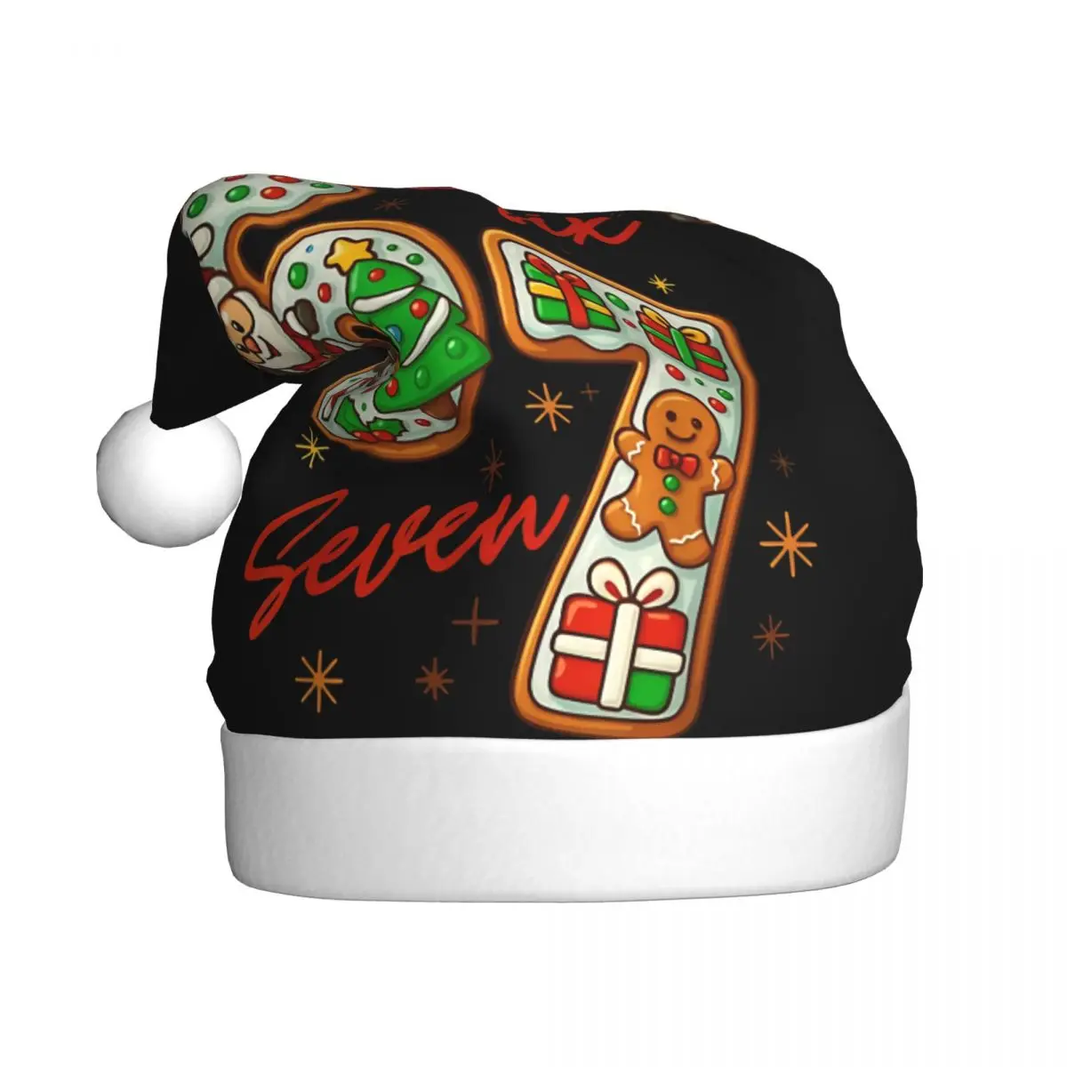 Funny Six Seven 67 Meme 6 7 Christmas Santa Christmas Hat for Adult Men Women Santa Hat Cap Christmas Party Decoration Gift