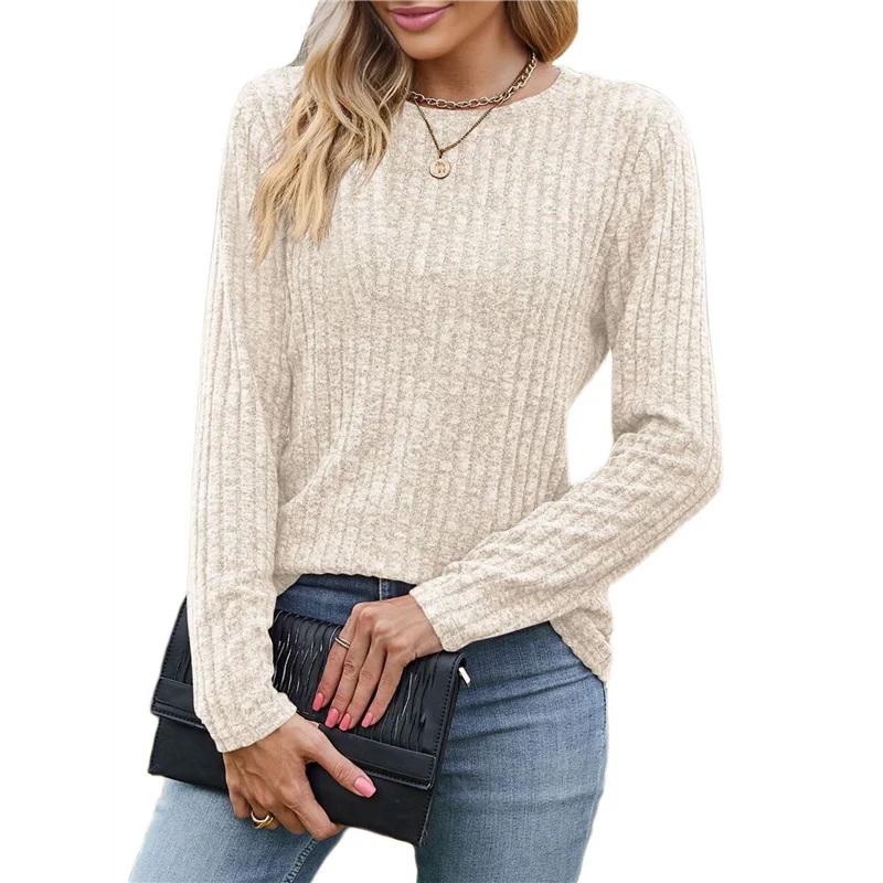 ABRT-Camusa feminina elegante casual camisas de manga comprida negócios casual wear outono suéteres quentes damasco xl