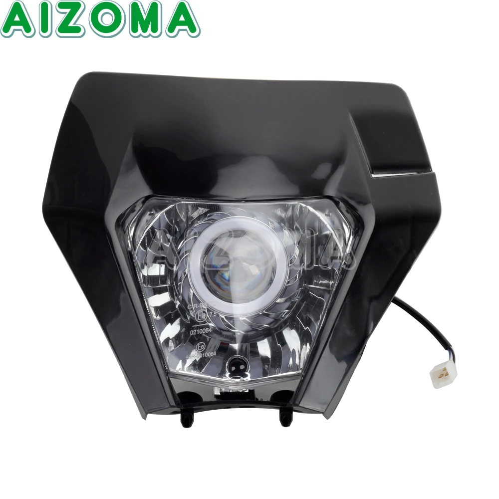 Supermoto LED RGB Angel Eye Headlight Mask Cover For SMC XC-W EXC EXC-F Enduro FC FE TC TE TX FX 125 250 300 350 450 500 650 690