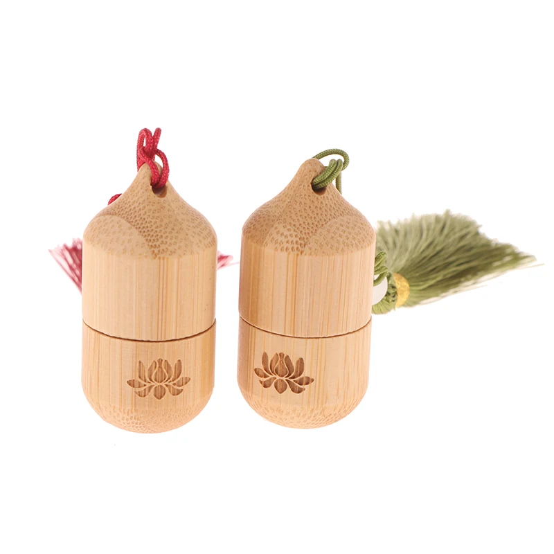 1 ml Bambusroller, leere Flasche, Hautpflegebehälter, alter Stil, Roll-on-Flaschen, kleines Parfüm, ätherisches Öl mit Anhänger