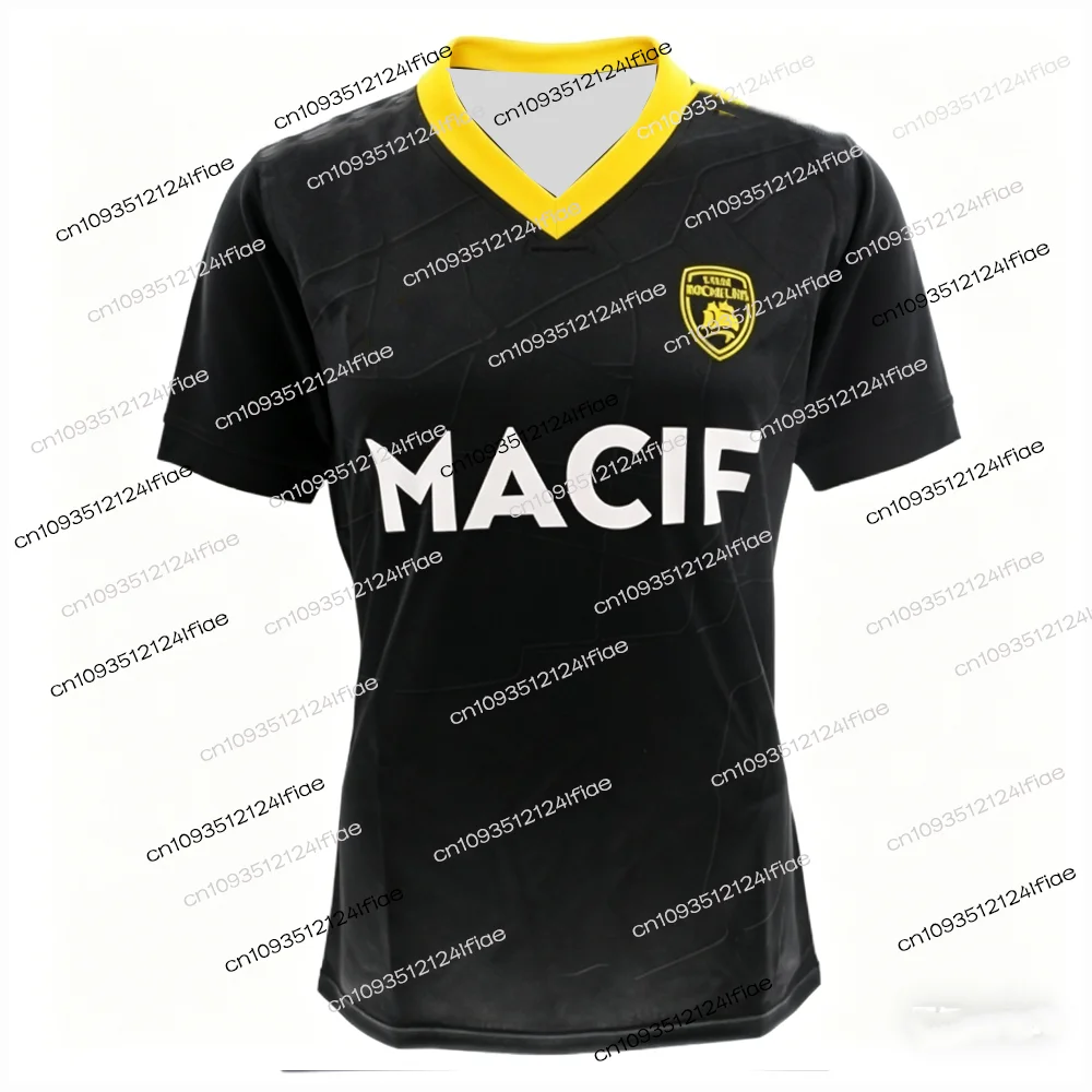 Camiseta de Entrenamiento de Rugby para Hombre Stade Rochelais Francia 25/26, Deportiva, Transpirable, de Secado Rápido, Corte Holgado Informal