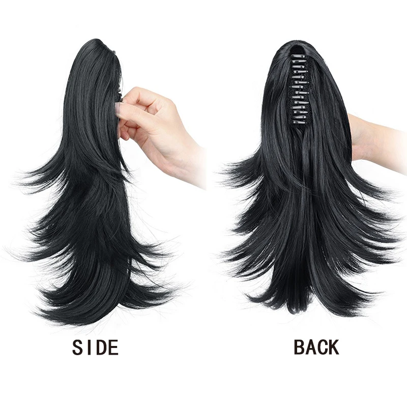 35CM pince à griffe synthétique sur Extension queue de cheval Extensions de cheveux naturels postiche de poney résistante à la chaleur pour les femmes