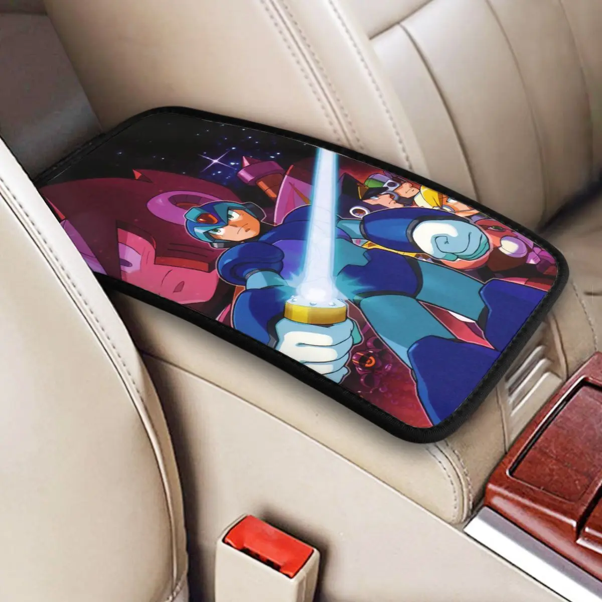 

Mega Man Car Accessories Car Handrail Box Cushion Custom Print Non-slip Car Armrest Cover