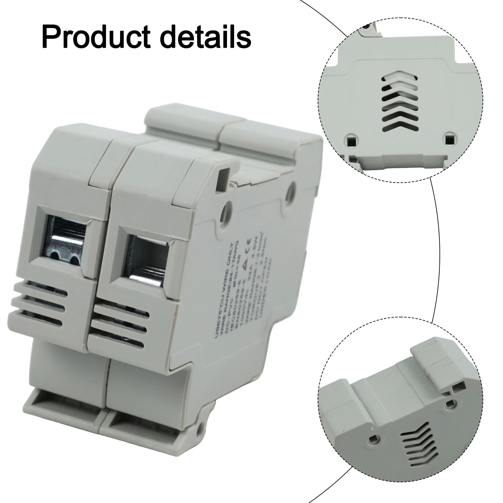 For DC Strings 1000V Fuse PV Fuse Holder For Solar Protection 1 Pole Holder for durable Materials Easy Installation