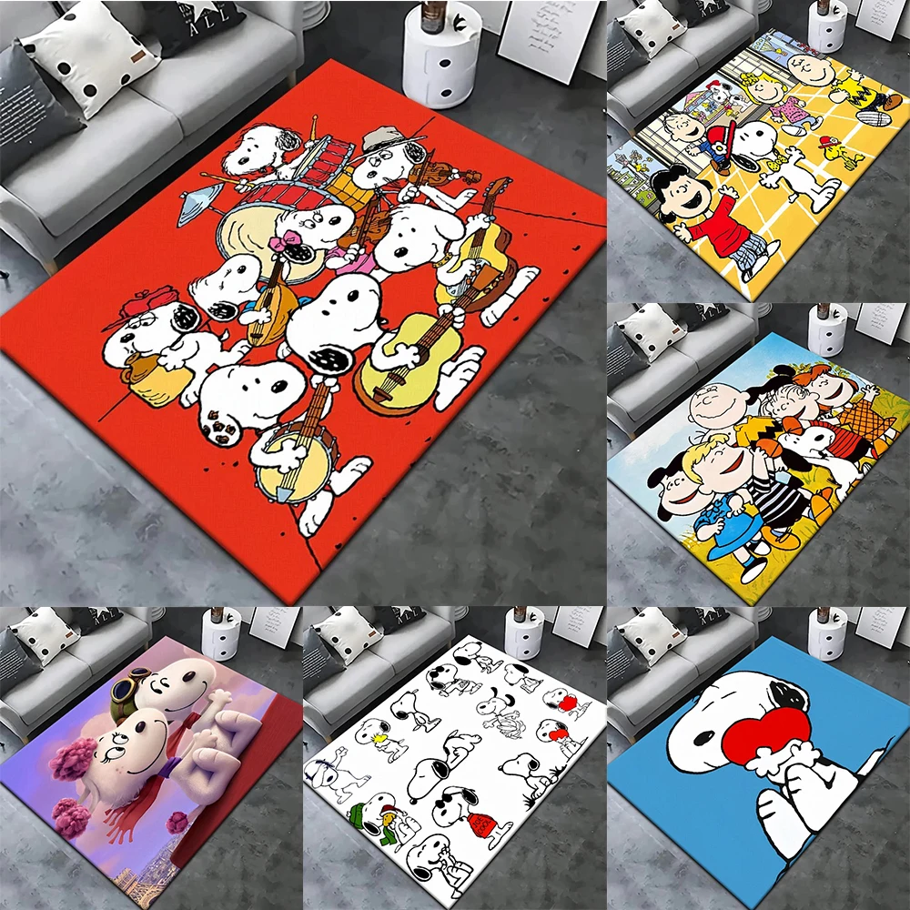 MINISO Disney Cartoon Snoopy Lively Printed Carpet Bathroom Living Room Bedroom Decor Floor Mat Sofa Rug Outdoors Door Mat