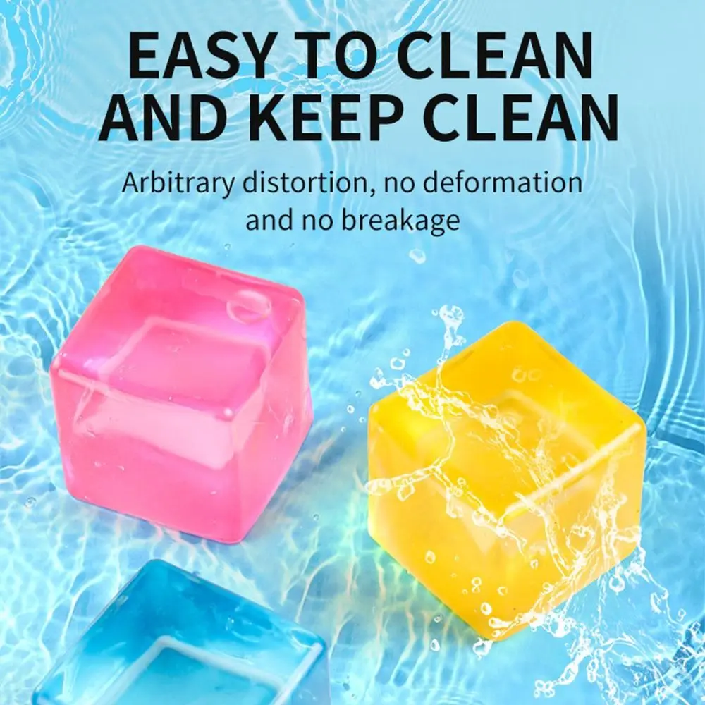 Anti-Anxiety Clear Cube Squeeze Ball Glutinous Soft Squishy Transparent Cube Stretchable Ball Slow Rebound Office Break