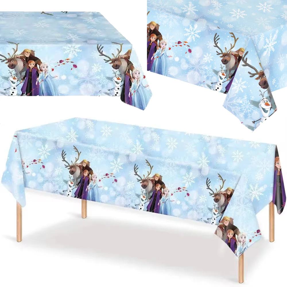 Frozen Anna Elsa Princess Tablecloth Birthday Party Supplies Disposable Tablecover Girls Baby Shower Decorations Various styles