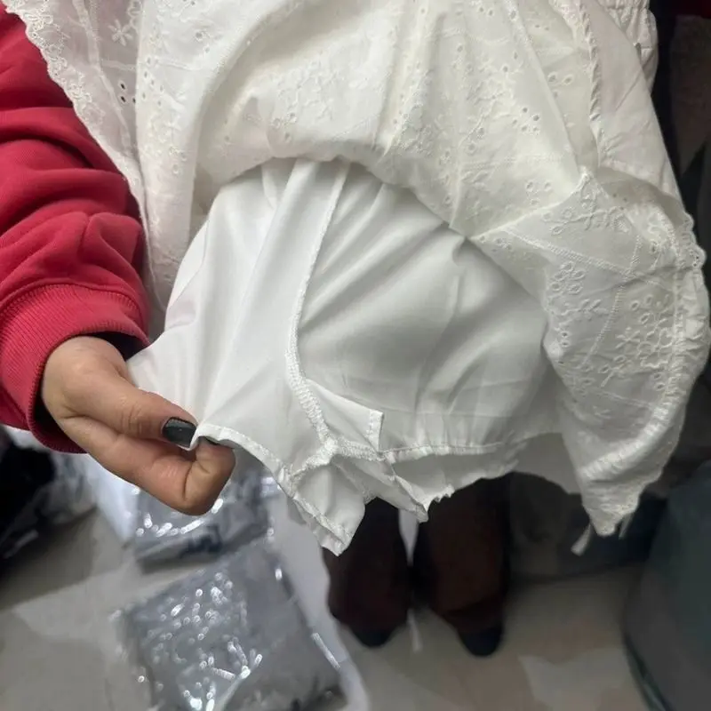 Zuid-Korea Dongdaemun lente retro hoge taille laag onregelmatige kanten rok met ruches