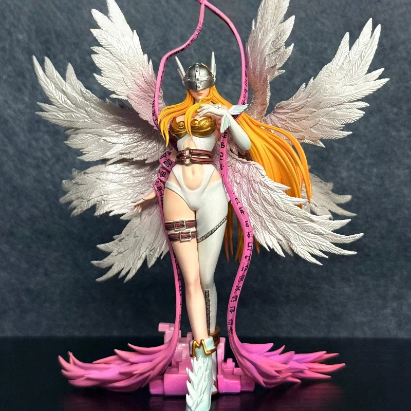 Новая коллекционная фигурка Digimon Moon Palace Mineral Angelmon 2.0: модная арт-игрушка для рабочего стола, декоративный элемент в демонстрационной коробке.