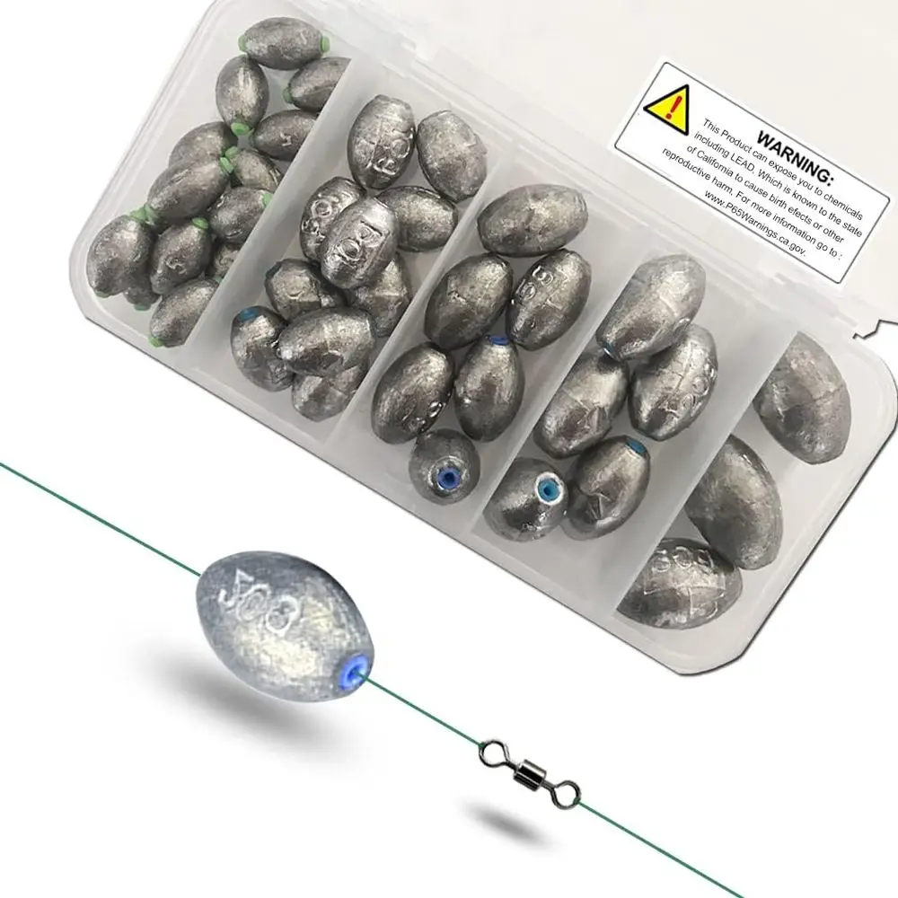 

Versatile Olive Egg Sinkers Fishing Kit for Saltwater Bass & Bottom Fishing, Ideal Gift for Men